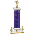 Premium Single Purple Carbon Fiber Victory Holiday Trophy