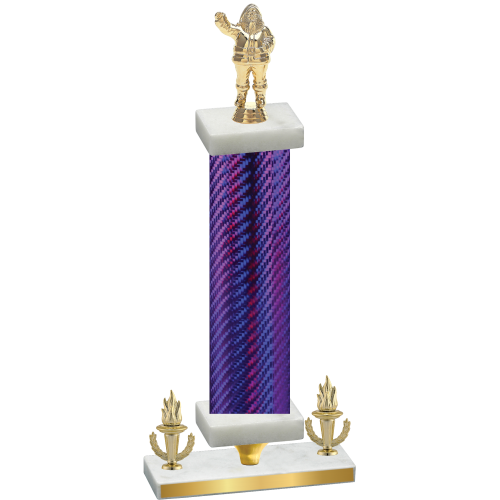 Premium Single Purple Carbon Fiber Victory Holiday Trophy