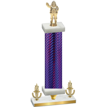 Premium Single Purple Carbon Fiber Victory Holiday Trophy