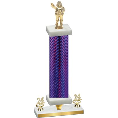 Premium Single Purple Carbon Fiber Year Holiday Trophy