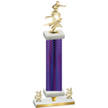 Premium Single Purple Carbon Fiber Year Flag Football Trophy