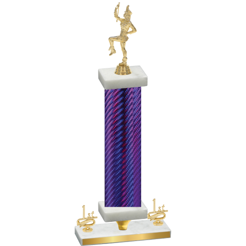 Premium Single Purple Carbon Fiber First Place Majorette Trophy