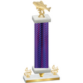 Premium Single Purple Carbon Fiber Fourth Place Fishing Trophy