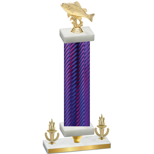 Premium Single Purple Carbon Fiber Victory Fishing Trophy