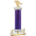 Premium Single Purple Carbon Fiber Year Fishing Trophy