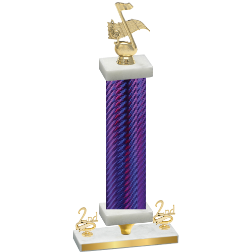 Premium Single Purple Carbon Fiber Second Place Music Trophy