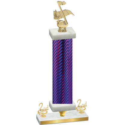 Premium Single Purple Carbon Fiber Second Place Music Trophy