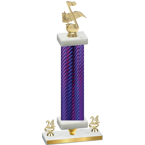 Premium Single Purple Carbon Fiber Year Music Trophy