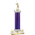 Premium Single Purple Carbon Fiber First Place Golf Trophy