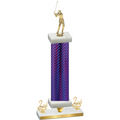 Premium Single Purple Carbon Fiber Second Place Golf Trophy