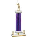 Premium Single Purple Carbon Fiber Year Golf Trophy