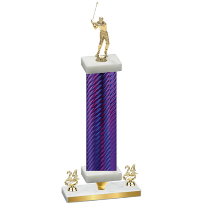 Premium Single Purple Carbon Fiber Year Golf Trophy