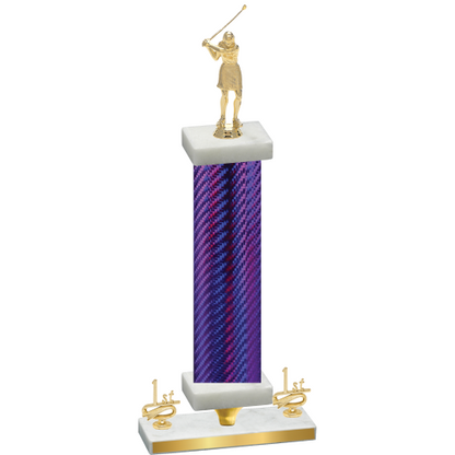 Premium Single Purple Carbon Fiber First Place Golf Trophy