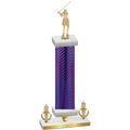 Premium Single Purple Carbon Fiber Victory Golf Trophy
