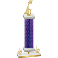 Premium Single Purple Carbon Fiber First Place Golf Trophy