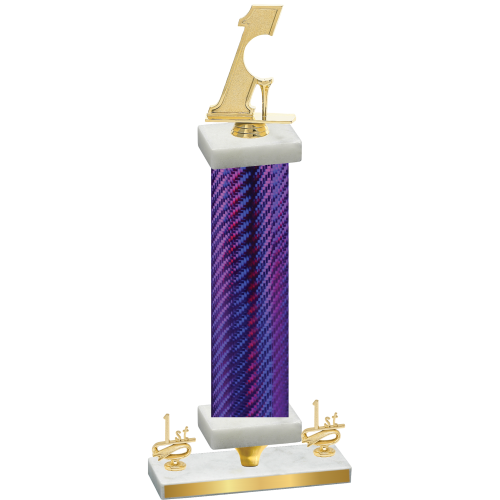 Premium Single Purple Carbon Fiber First Place Golf Trophy