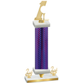 Premium Single Purple Carbon Fiber Second Place Golf Trophy