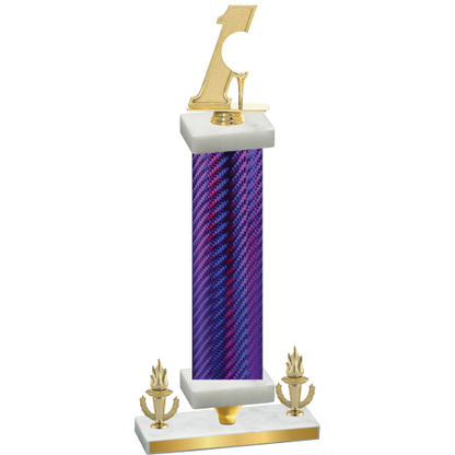 Premium Single Purple Carbon Fiber Victory Golf Trophy