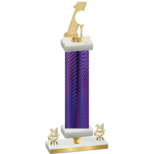 Premium Single Purple Carbon Fiber Year Golf Trophy