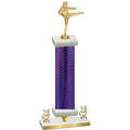 Premium Single Purple Carbon Fiber Year Karate Trophy