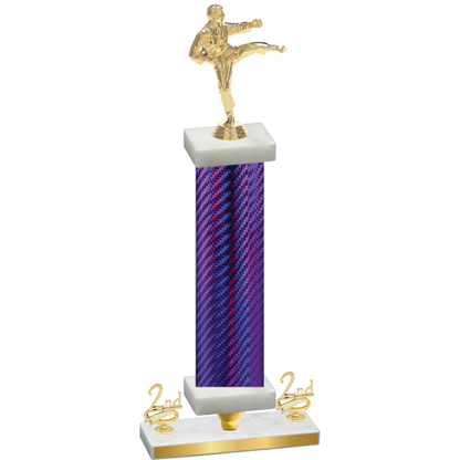 Premium Single Purple Carbon Fiber Second Place Karate Trophy