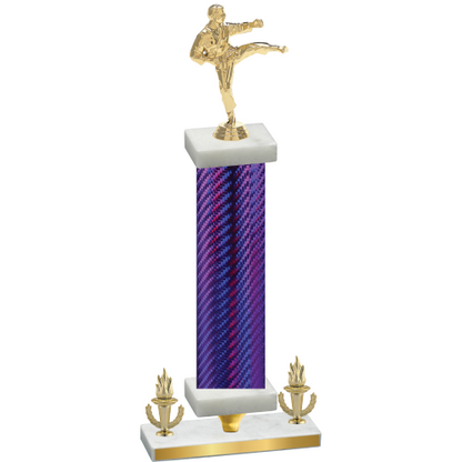 Premium Single Purple Carbon Fiber Victory Karate Trophy