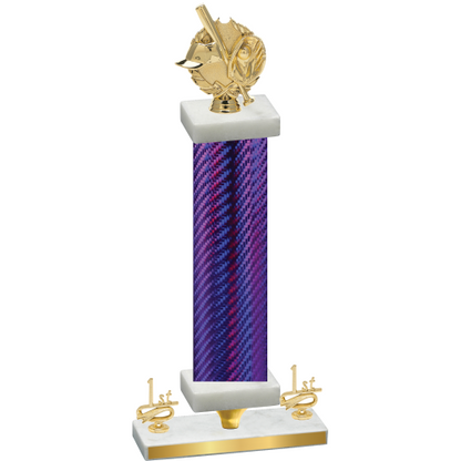 Premium Single Purple Carbon Fiber First Place Baseball Trophy