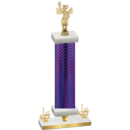 Premium Single Purple Carbon Fiber First Place Academics Trophy