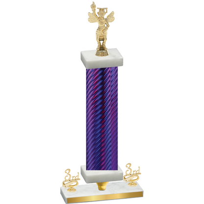 Premium Single Purple Carbon Fiber Third Place Academics Trophy