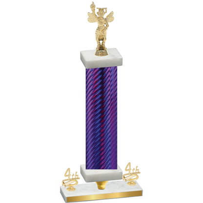 Premium Single Purple Carbon Fiber Fourth Place Academics Trophy