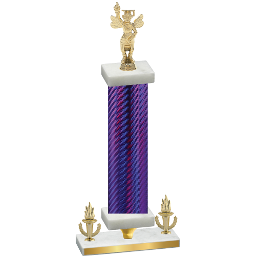 Premium Single Purple Carbon Fiber Victory Academics Trophy