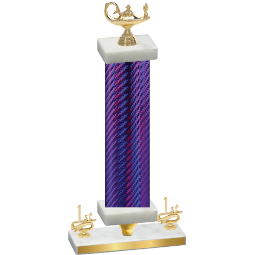 Premium Single Purple Carbon Fiber First Place Academics Trophy