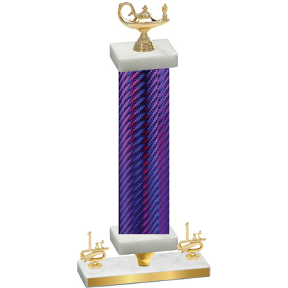 Premium Single Purple Carbon Fiber First Place Academics Trophy