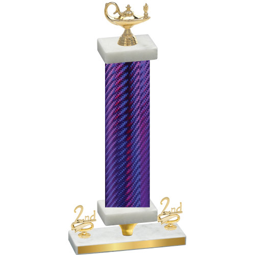 Premium Single Purple Carbon Fiber Second Place Academics Trophy