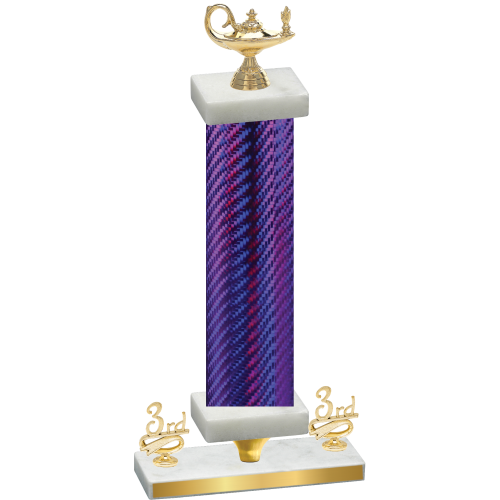 Premium Single Purple Carbon Fiber Third Place Academics Trophy