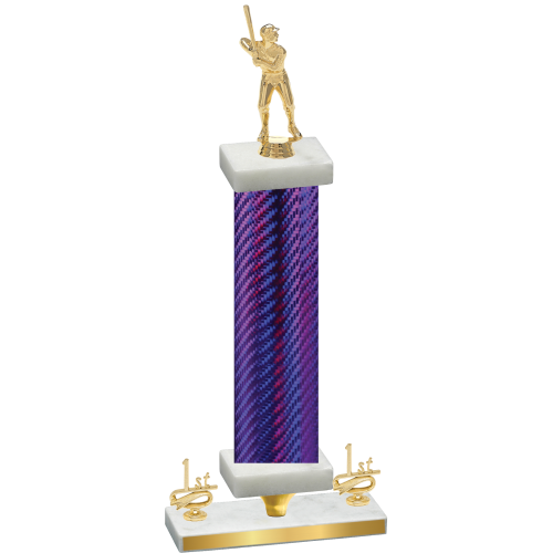 Premium Single Purple Carbon Fiber First Place Baseball Trophy