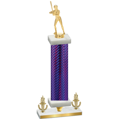 Premium Single Purple Carbon Fiber Victory Softball Trophy