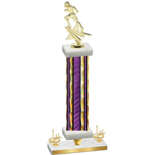 Premium Single Purple Glacier First Place Football Trophy