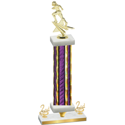 Premium Single Purple Glacier Second Place Football Trophy