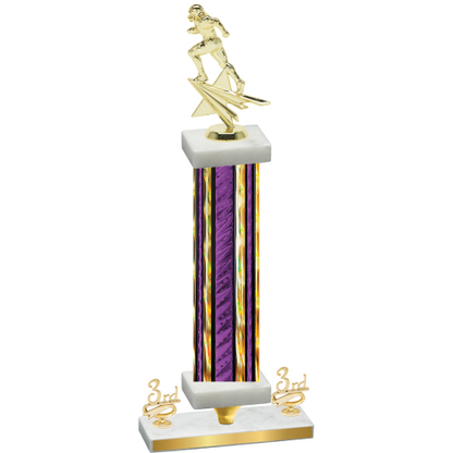 Premium Single Purple Glacier Third Place Football Trophy