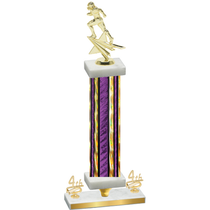 Premium Single Purple Glacier Fourth Place Football Trophy