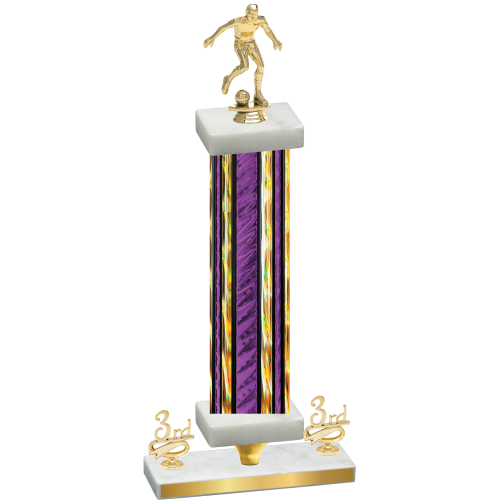 Premium Single Purple Glacier Third Place Soccer Trophy