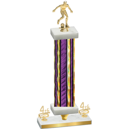 Premium Single Purple Glacier Fourth Place Soccer Trophy