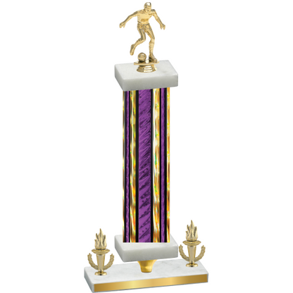 Premium Single Purple Glacier Victory Soccer Trophy