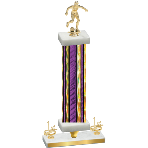 Premium Single Purple Glacier First Place Soccer Trophy