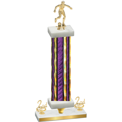 Premium Single Purple Glacier Second Place Soccer Trophy