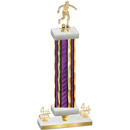 Premium Single Purple Glacier Fourth Place Soccer Trophy