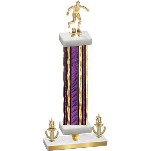 Premium Single Purple Glacier Victory Soccer Trophy