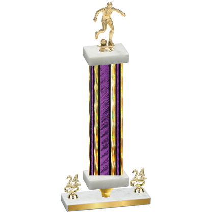 Premium Single Purple Glacier Year Soccer Trophy