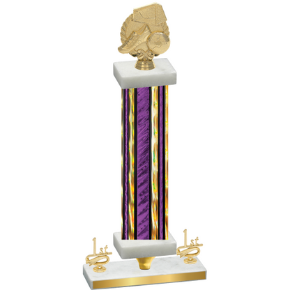 Premium Single Purple Glacier First Place Soccer Trophy